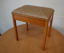 Load image into Gallery viewer, Teak Mid Century Piano Stool with Storage