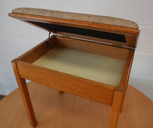 Load image into Gallery viewer, Teak Mid Century Piano Stool with Storage