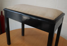 Load image into Gallery viewer, Modern Polished Ebony Piano Stool with storage