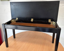 Load image into Gallery viewer, Matt black piano stool with storage