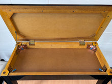 Load image into Gallery viewer, Black polished piano stool with leatherette top and storage