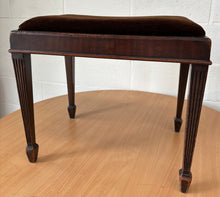 Load image into Gallery viewer, Antique Rosewood Piano Stool with Empire Fluted Legs