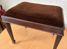 Load image into Gallery viewer, Antique Rosewood Piano Stool with Empire Fluted Legs