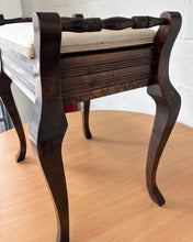 Load image into Gallery viewer, Victorian Antique piano stool with storage