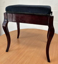 Load image into Gallery viewer, Antique Polished Mahogany Piano stool with storage