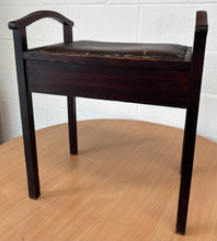 Load image into Gallery viewer, Antique Mahogany Piano stool with storage
