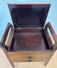 Load image into Gallery viewer, Mahogany piano stool with storage and drawers