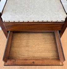 Load image into Gallery viewer, Mahogany piano stool with storage and drawers
