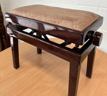 Load image into Gallery viewer, Premium Height Adjustable Mahogany piano stool