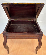 Load image into Gallery viewer, Mahogany piano stool with cabriole legs and storage