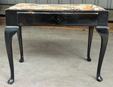 Load image into Gallery viewer, Antique Black Piano Stool with Cabriole Legs and Drawer