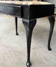 Load image into Gallery viewer, Antique Black Piano Stool with Cabriole Legs and Drawer