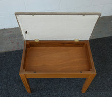 Load image into Gallery viewer, Mid Century Teak Piano Stool with Storage