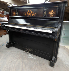 Bechstein Model IV Upright Piano in Ebonised Cabinetry With Inlay