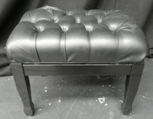 Load image into Gallery viewer, Black Height Adjustable Concert Piano Bench With Chesterfield Style Black Leatherette Top