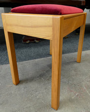 Load image into Gallery viewer, Ash Wood Piano Stool With Red Velour Top and Storage Compartment