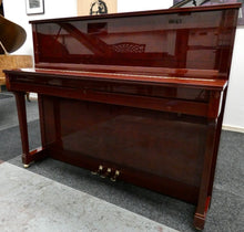 Load image into Gallery viewer, Schimmel 120J Centennial Upright Piano in African Mahogany and Myrtle Cabinet