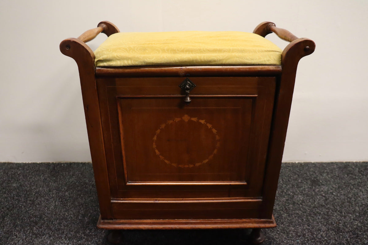 Small Antique Piano Stool With Storage