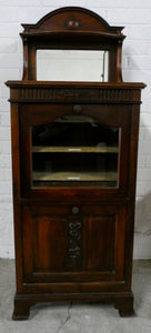 Music Cabinet in Flame Mahogany Finish With Mirror