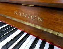Load image into Gallery viewer, Samick CS108 Upright Piano in German Walnut Cabinet