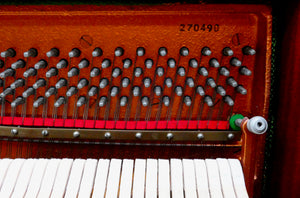 Broadwood Upright Piano Omega Model in mahogany finish