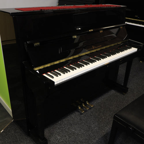 Schulze Pollmann S115 Upright Piano in High Gloss Black cabinetry