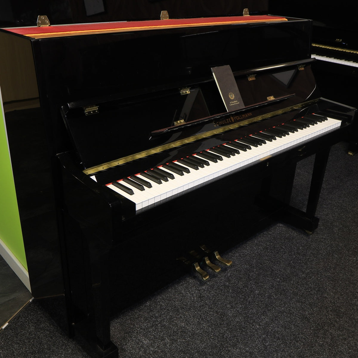 Schulze Pollmann S115 Upright Piano in High Gloss Black cabinetry ...