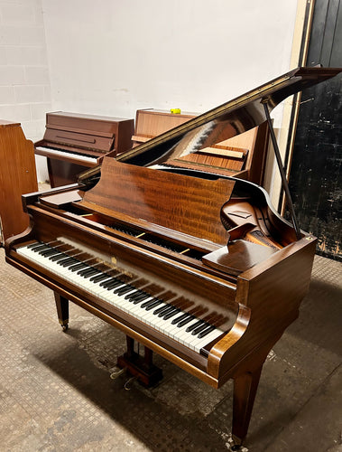 John Broadwood baby grand piano in flame mahogany