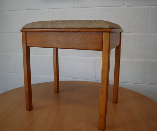 Teak Mid Century Piano Stool with Storage