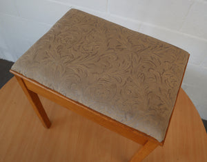 Teak Mid Century Piano Stool with Storage