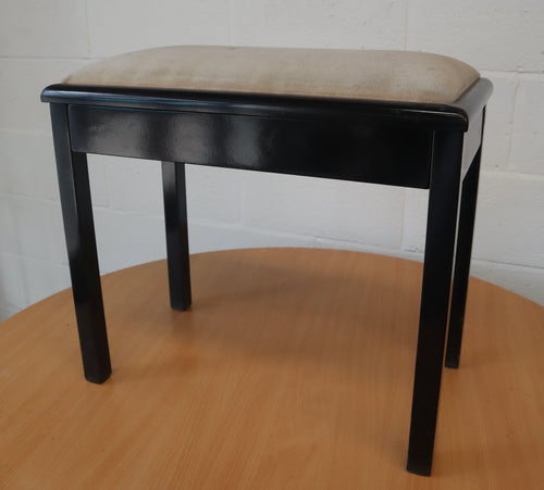 Modern Polished Ebony Piano Stool with storage