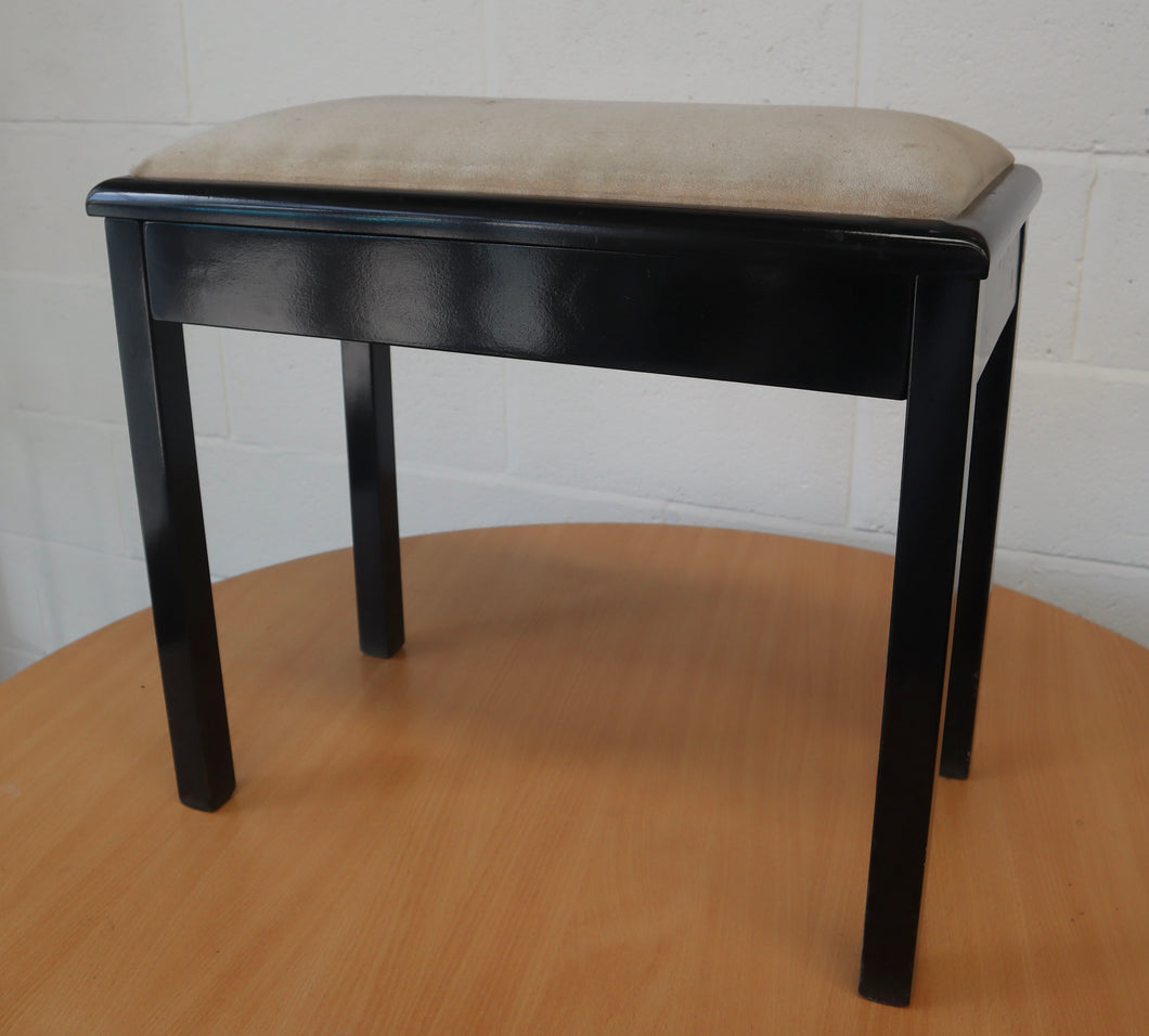 Modern Polished Ebony Piano Stool with storage