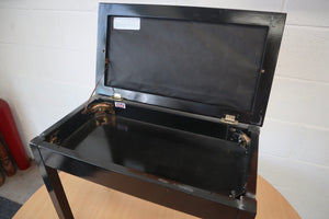 Modern Polished Ebony Piano Stool with storage