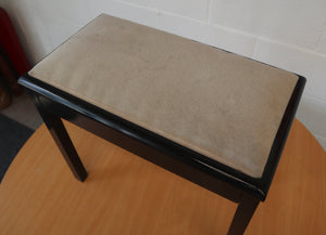 Modern Polished Ebony Piano Stool with storage