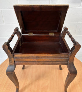 Victorian Antique piano stool with storage