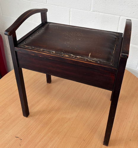Antique Mahogany Piano stool with storage