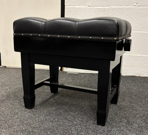 Luxury Height Adjustable Piano Stool with Button Upholstered Leather