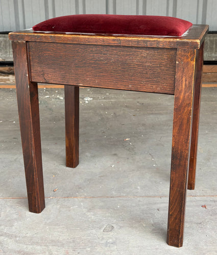 Antique piano stool with storage
