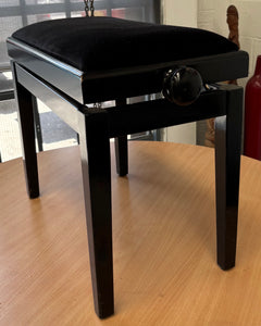 Black High Gloss Height Adjustable Piano Stool
