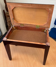 Load image into Gallery viewer, Polished Mahogany Piano Bench with Storage