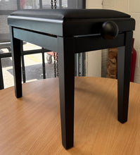 Load image into Gallery viewer, Matte Black Height Adjustable Piano Stool with Leatherette Top