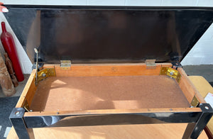 Black High Gloss Piano Stool with storage