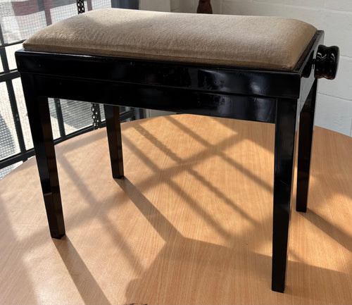 Height Adjustable Black High Gloss Piano Stool