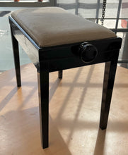 Load image into Gallery viewer, Height Adjustable Black High Gloss Piano Stool