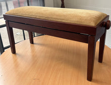 Load image into Gallery viewer, Mahogany Height Adjustable Duet Piano Stool