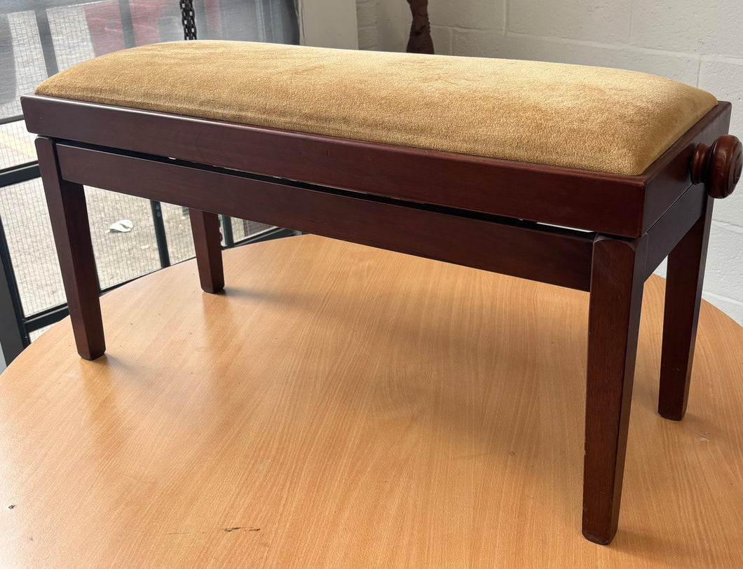 Mahogany Height Adjustable Duet Piano Stool