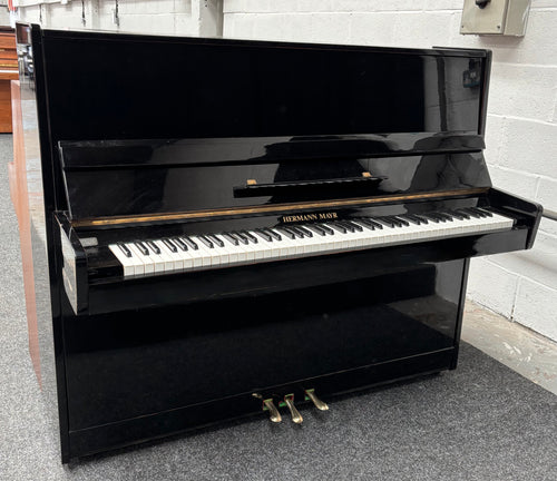 Herman Mayr Upright Piano in Black High Gloss