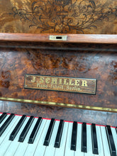 Load image into Gallery viewer, J Schiller Art Case Upright Piano in Burl Walnut