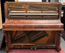 Load image into Gallery viewer, J Schiller Art Case Upright Piano in Burl Walnut