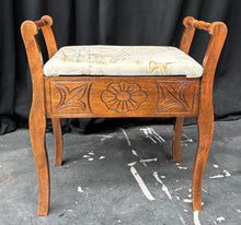 Load image into Gallery viewer, Antique Walnut Piano stool with storage